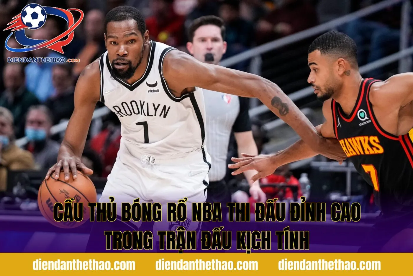 Cầu thủ bóng rổ NBA thi đấu đỉnh cao trong trận đấu kịch tính