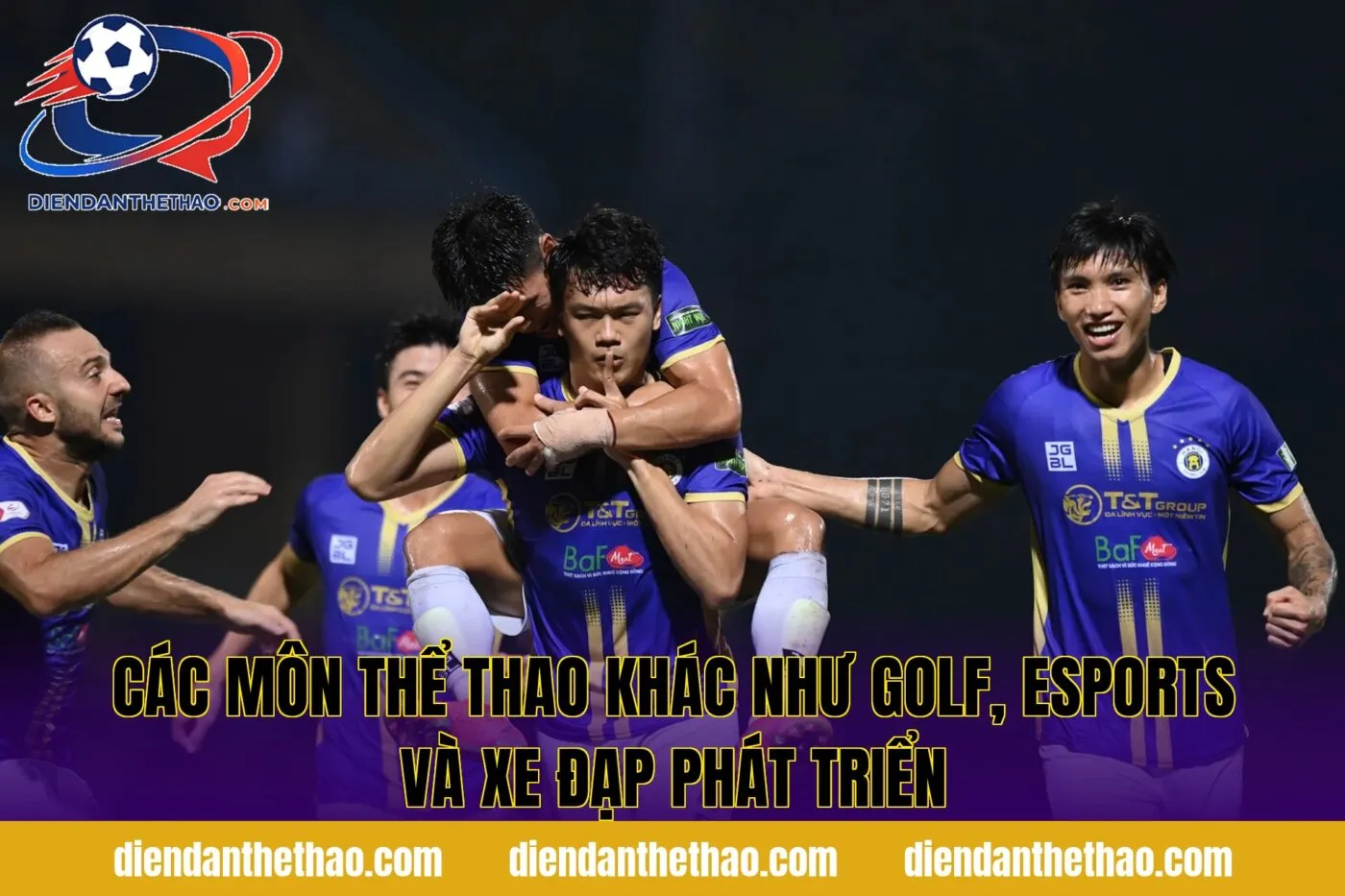 Các môn thể thao khác như golf, eSports và xe đạp phát triển