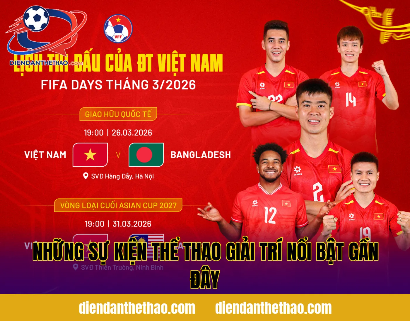 Những sự kiện thể thao giải trí nổi bật gần đây