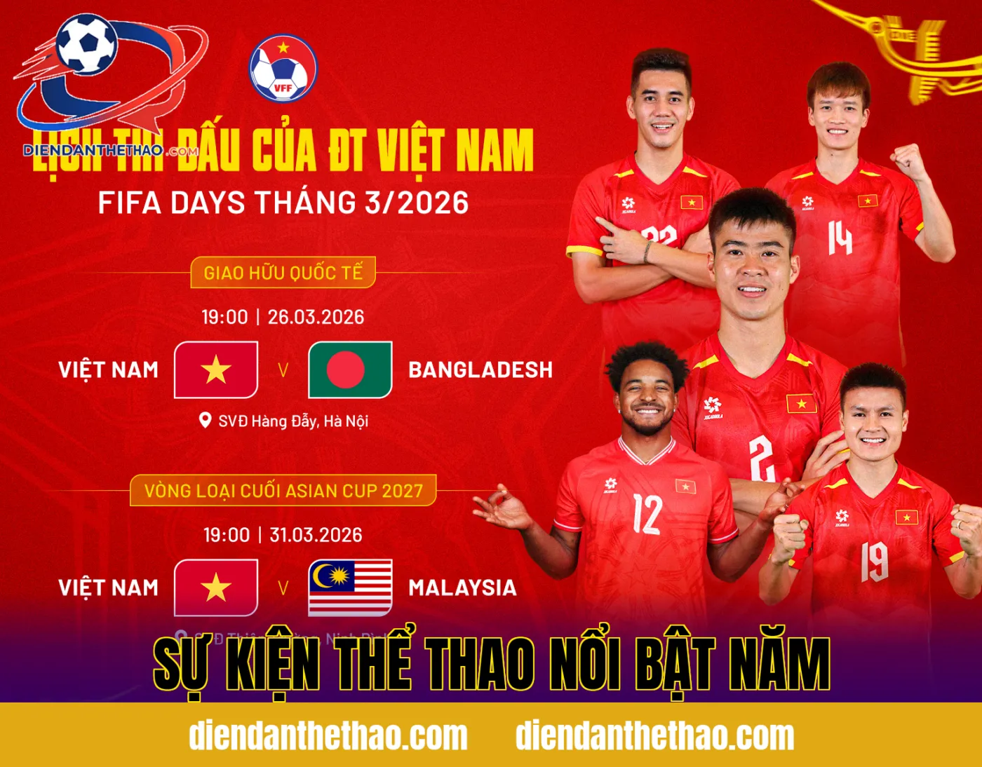 Sự kiện thể thao nổi bật năm