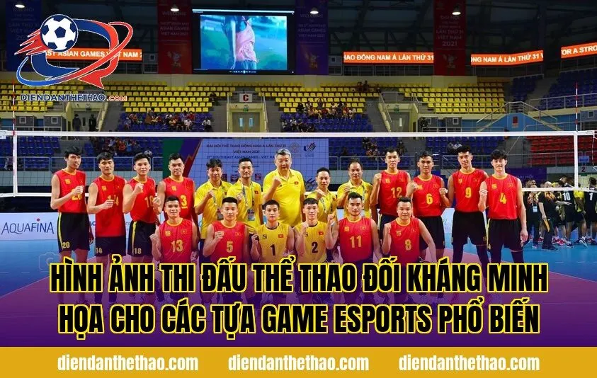 hình ảnh thi đấu thể thao đối kháng minh họa cho các tựa game esports phổ biến